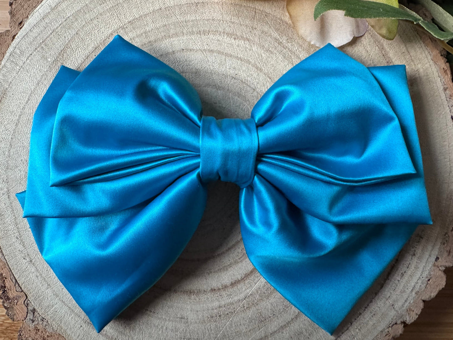 Blue Luxury Satin Hair Bow