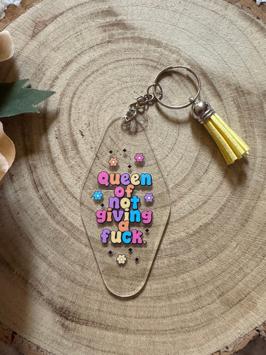 Queen of Not Giving a F**k Motel Keychain