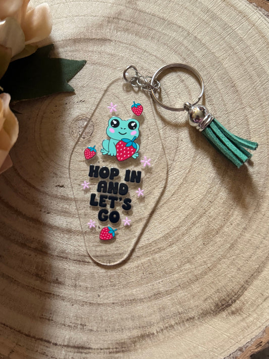 Frog - Hop In Lets Go Motel Keychain