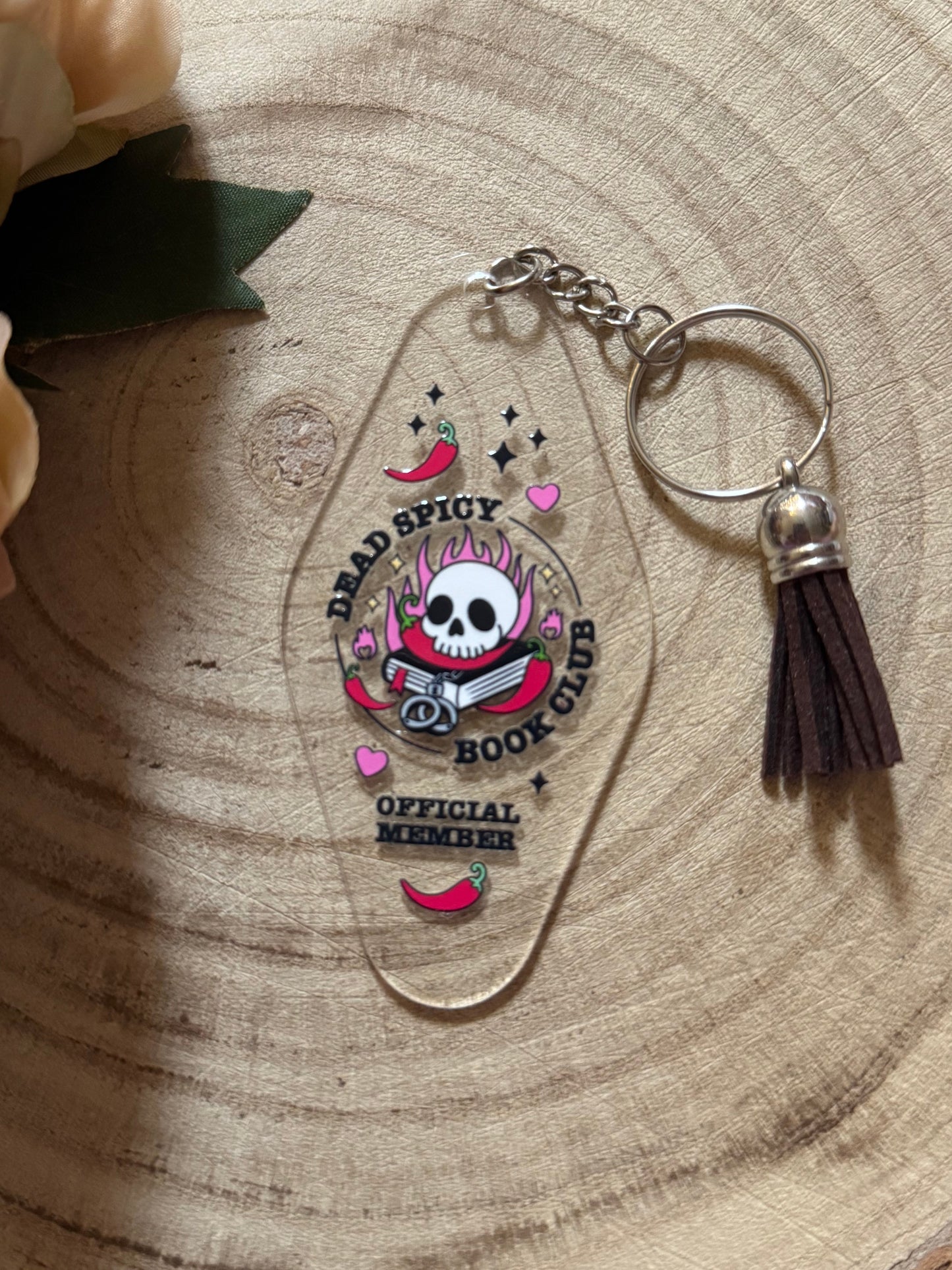 Dead Spicy Book Club Motel Keychain