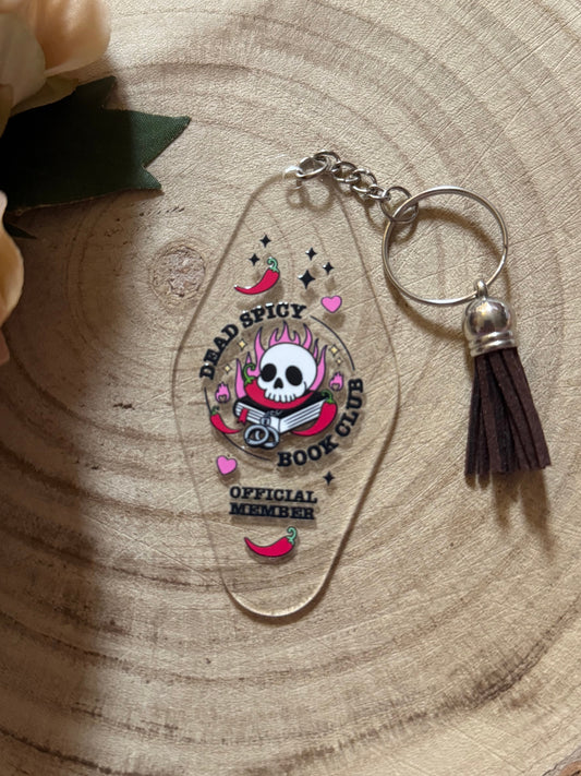 Dead Spicy Book Club Motel Keychain