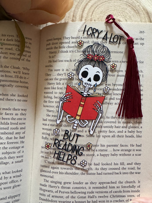 I Cry A lot But Reading Helps Bookmark
