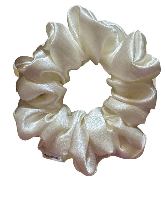 Handmade Cream luxury satin Scrunchie