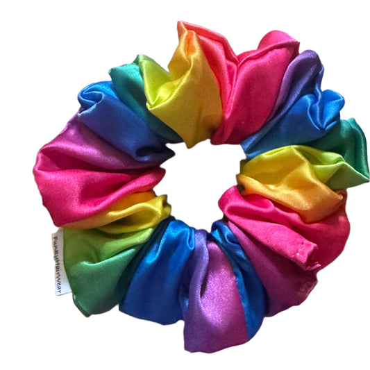 Satin Rainbow Handmade Scrunchie