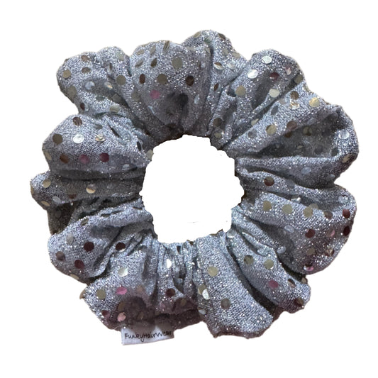 Silver Sparkle Sequin Scrunchie