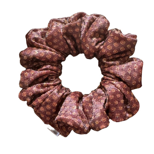 Sparkle Deep Coral Handmade Scrunchie