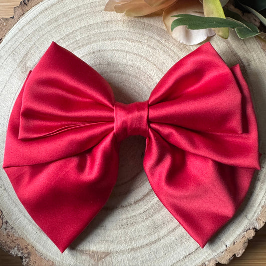 Red Luxury Satin Hair Bow