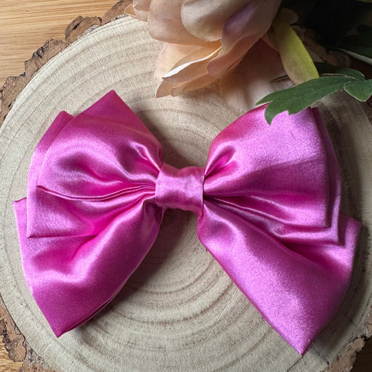 Pink Luxury Satin Hair Bow