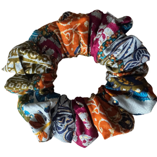 Indian-Inspired Patchwork Handmade Scrunchie - Limited Edition