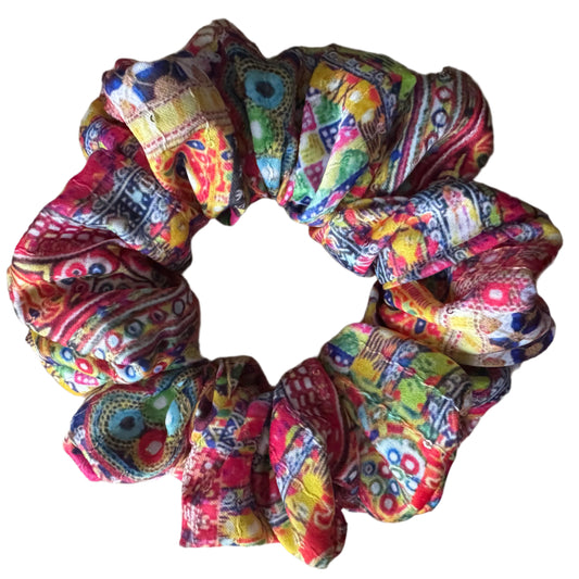 Indian-Inspired Multi Coloured Handmade Scrunchie - Limited Edition