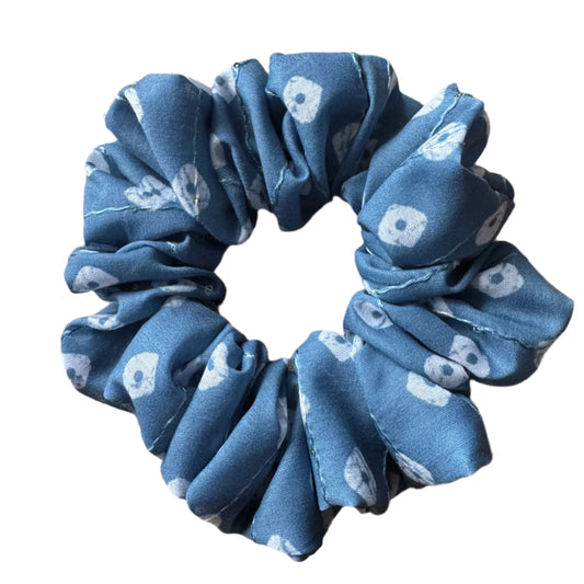Indian-Inspired Blue Handmade Scrunchie - Limited Edition