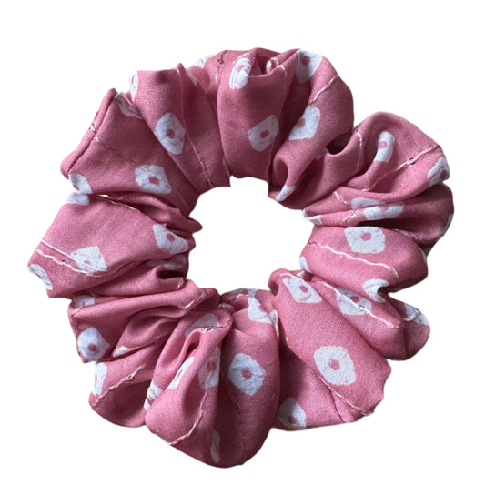 Indian-Inspired Pink Handmade Scrunchie - Limited Edition