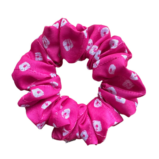 Indian-Inspired Hot Pink Handmade Scrunchie - Limited Edition