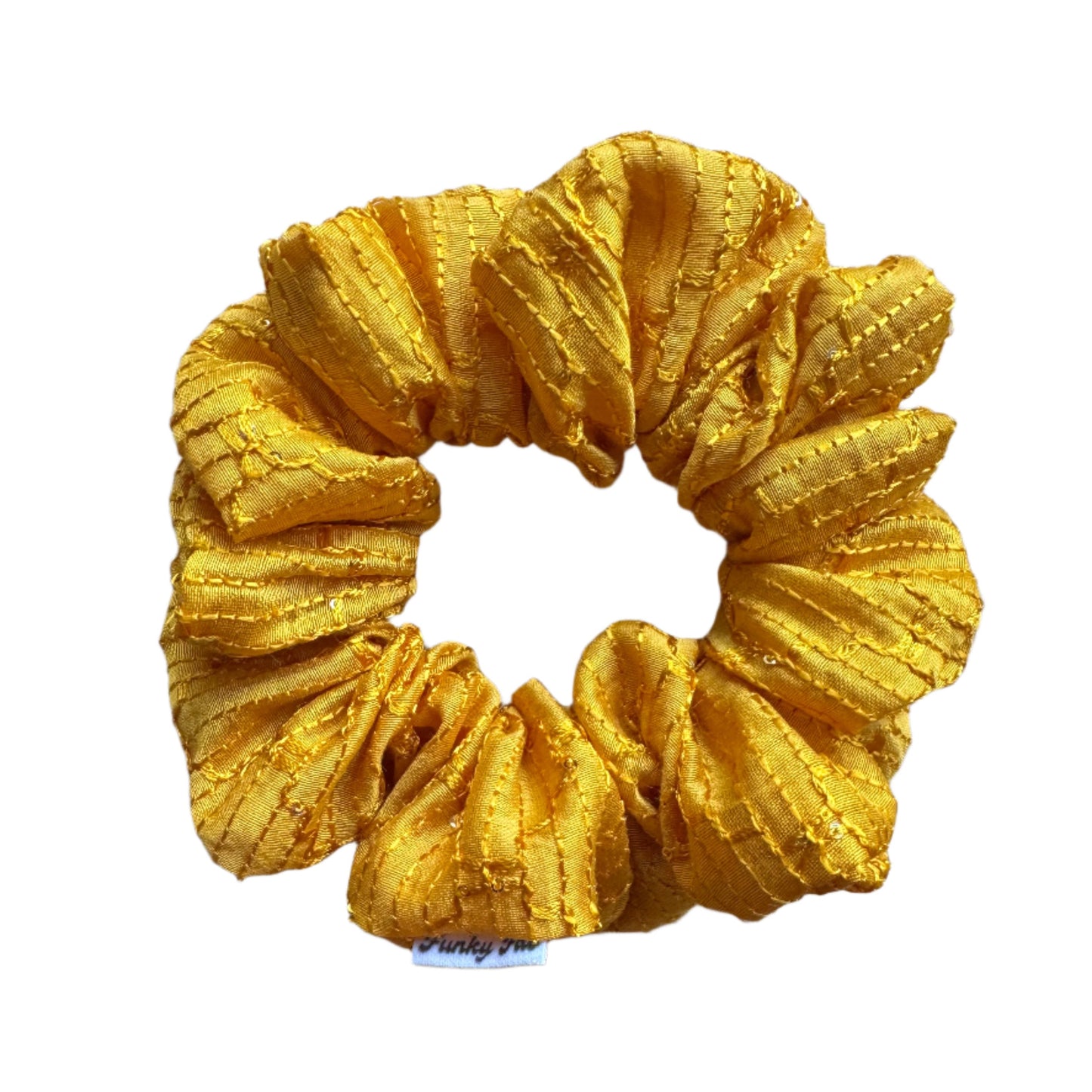 Indian-Inspired Bright Yellow Handmade Scrunchie - Limited Edition