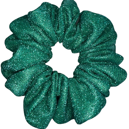 Teal Glitter Scrunchie